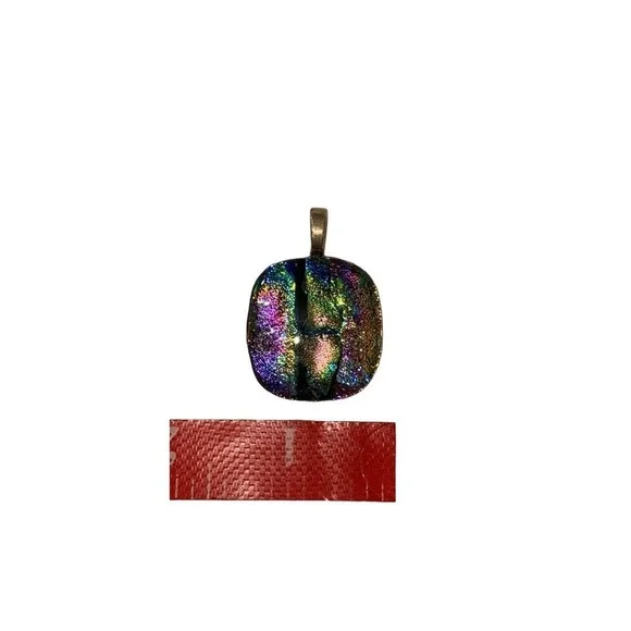 Stunning Dichroic Glass Pendant | Northern Lights Inspired Handmade Jewelry - Picture 5 of 5